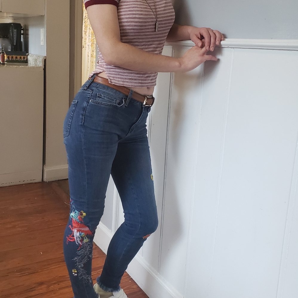 Free People embroidered jeans
